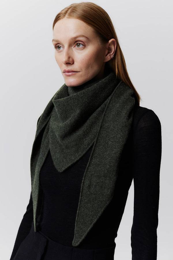 Prinz Berlin Kaschmir Triangle Fine Knit Grün