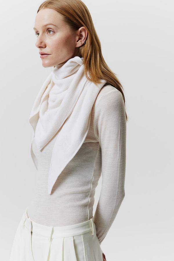 Prinz Berlin Kaschmir Triangle Fine Knit Off-White