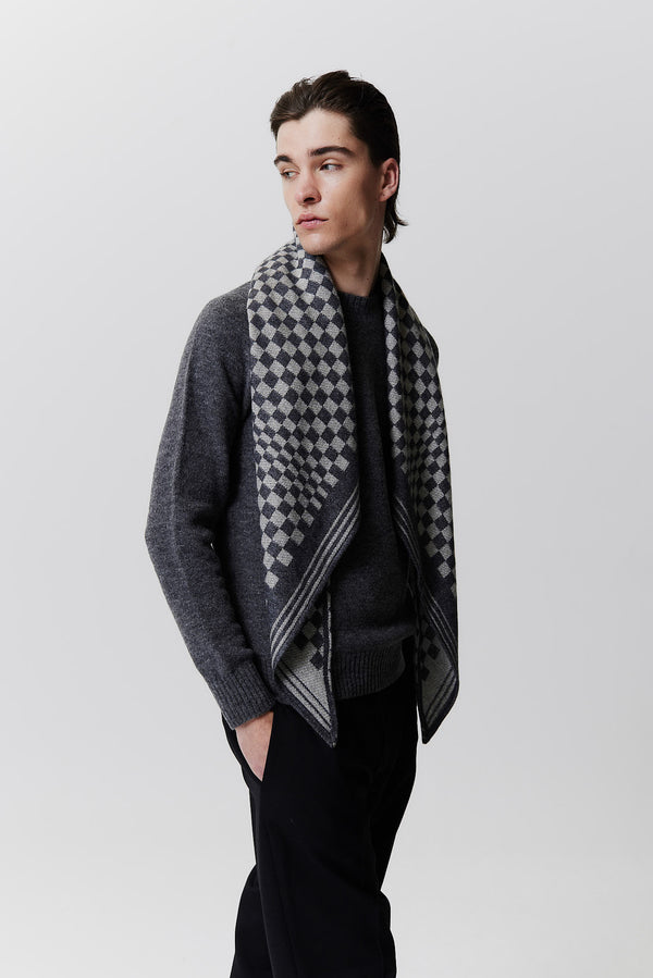 Prinz Berlin Kaschmir Triangle Jacquard Schwarz