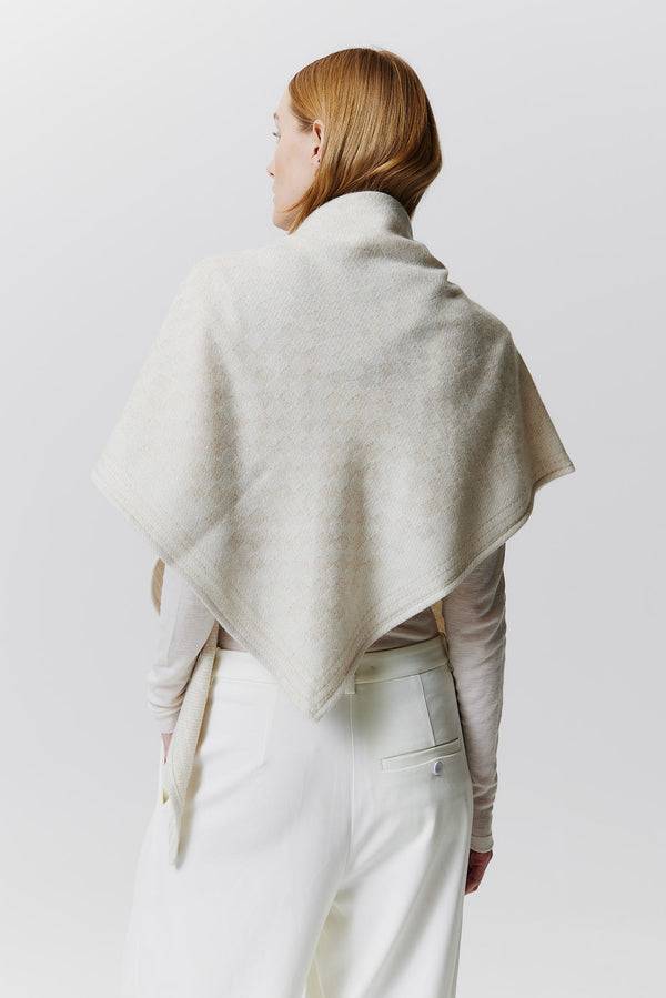 Prinz Berlin Kaschmir Triangle Jacquard Weiß