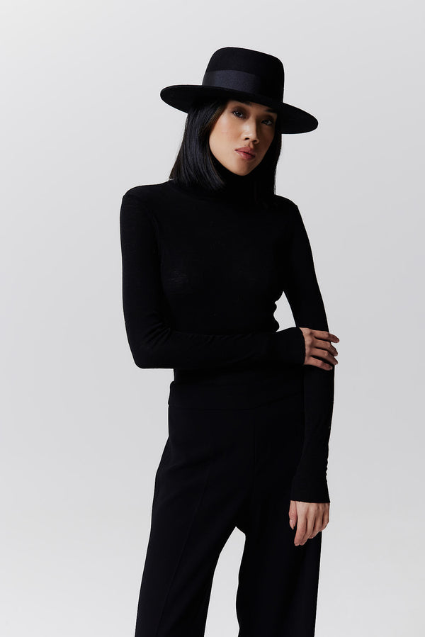 Prinz Berlin Merino 344 Hut Short Brim Schwarz