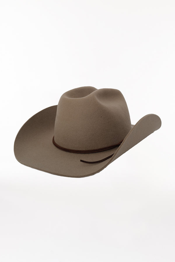 Prinz Berlin Merino Cowboy Hut Lifted Brim Taupe