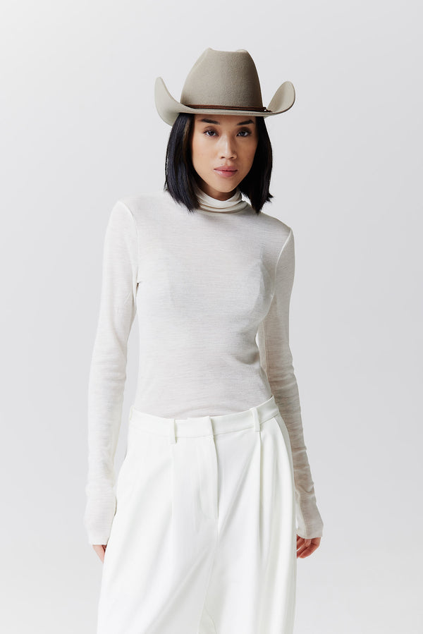 Prinz Berlin Merino Cowboy Hut Lifted Brim Taupe