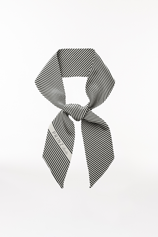 Prinz Berlin Seidenbandeau Stripes In Off-White