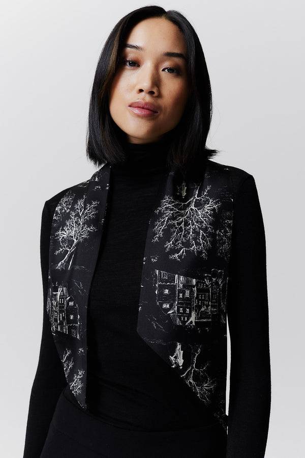 Prinz Berlin Seidenbandeau Toile Valentine Schwarz