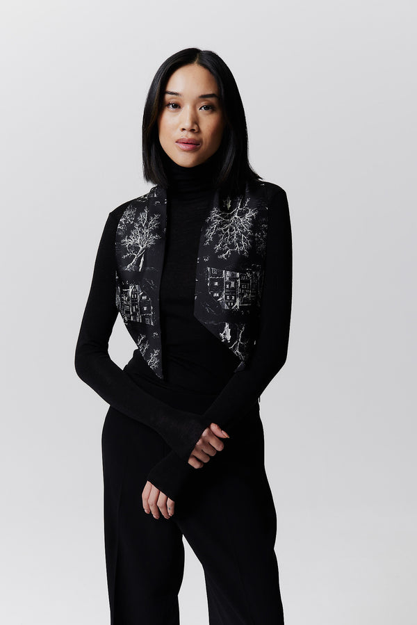 Prinz Berlin Seidenbandeau Toile Valentine Schwarz