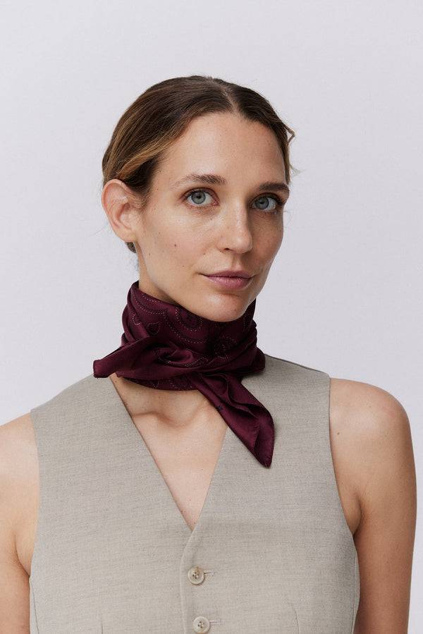 Prinz Berlin Seidentuch Paisley 70 Bordeaux