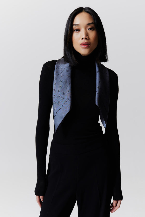 Prinz Berlin Seidentuch Paisley 70 Steingrau