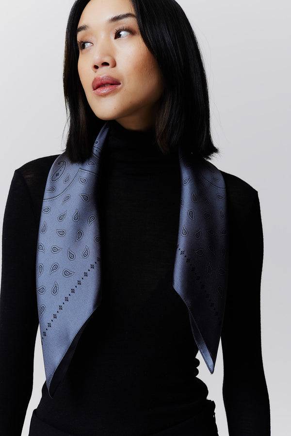 Prinz Berlin Seidentuch Paisley 70 Steingrau