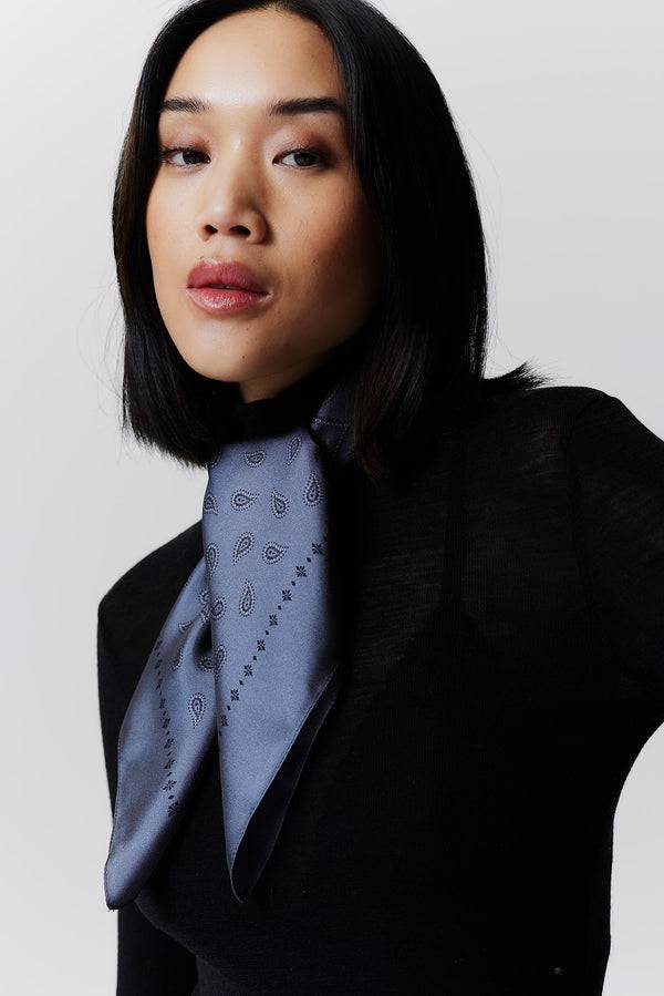 Prinz Berlin Seidentuch Paisley 70 Steingrau