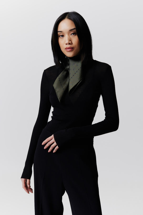 Prinz Berlin Seidentuch Paisley 70 Waldgrün