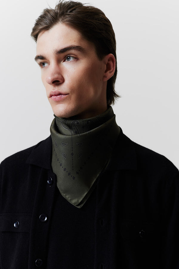 Prinz Berlin Seidentuch Paisley 70 Waldgrün