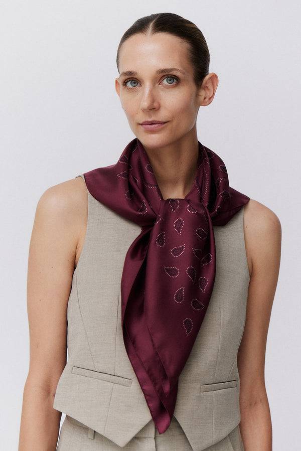 Prinz Berlin Seidentuch Paisley 90 Bordeaux
