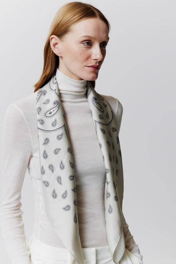 Prinz Berlin Seidentuch Paisley 90 Off-White