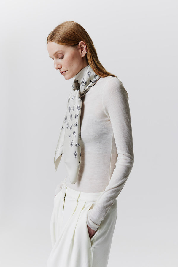 Prinz Berlin Seidentuch Paisley 90 Off-White