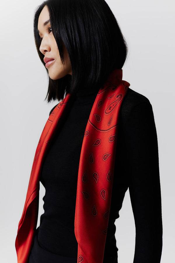 Prinz Berlin Seidentuch Paisley 90 Rot