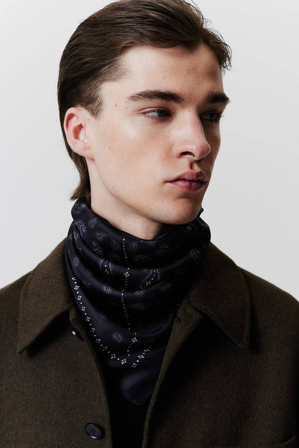 Prinz Berlin Seidentuch Paisley 90 Schwarz