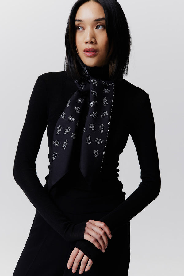 Prinz Berlin Seidentuch Paisley 90 Schwarz