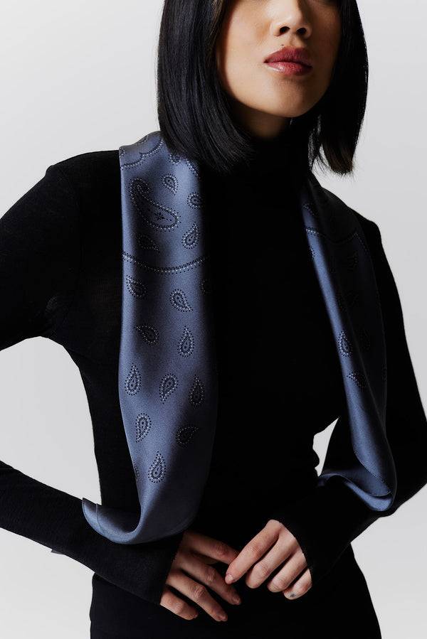 Prinz Berlin Seidentuch Paisley 90 Steingrau