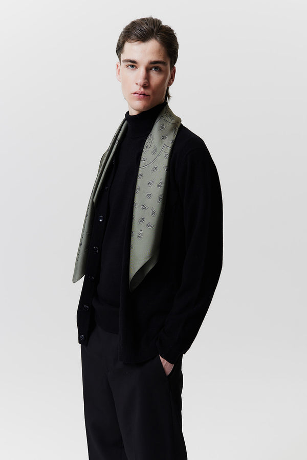 Prinz Berlin Seidentuch Paisley 90 Waldgrün