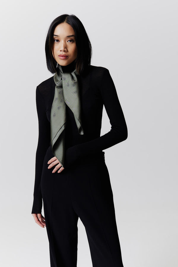 Prinz Berlin Seidentuch Paisley 90 Waldgrün