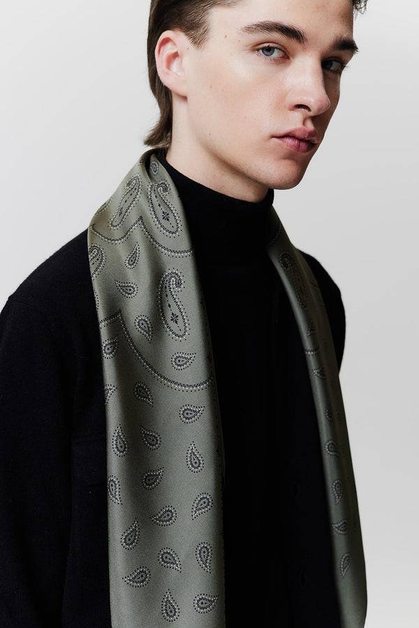 Prinz Berlin Seidentuch Paisley 90 Waldgrün