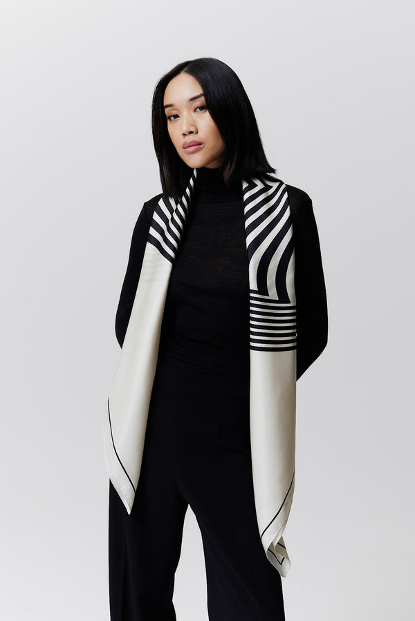 Prinz Berlin Seidentuch Swirl 123 Off-White