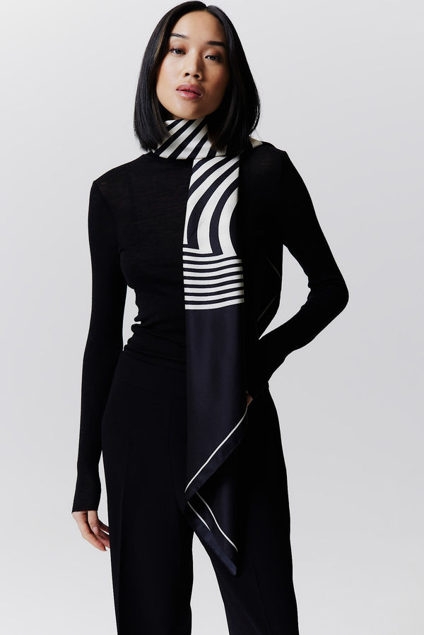 Prinz Berlin Seidentuch Swirl 123 Schwarz