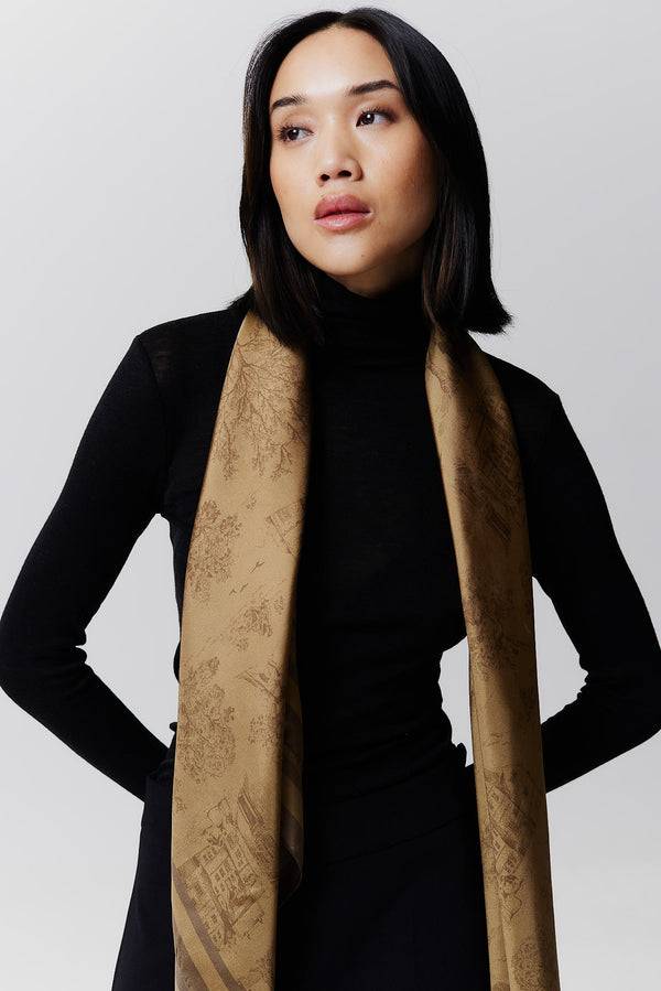 Prinz Berlin Seidentuch Toile Valentine 123 Camel