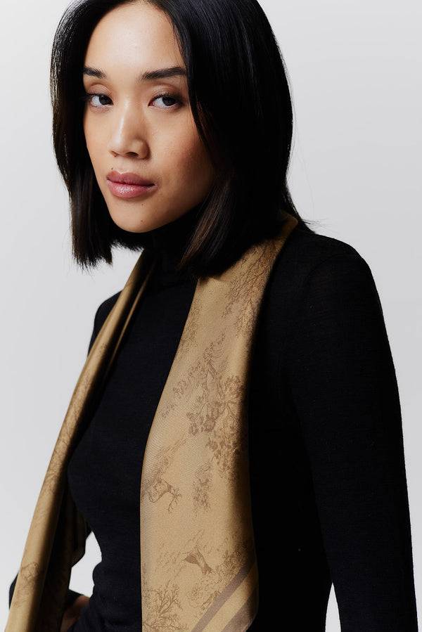 Prinz Berlin Seidentuch Toile Valentine 90 Camel