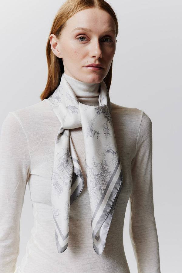 Prinz Berlin Seidentuch Toile Valentine 90 Grau