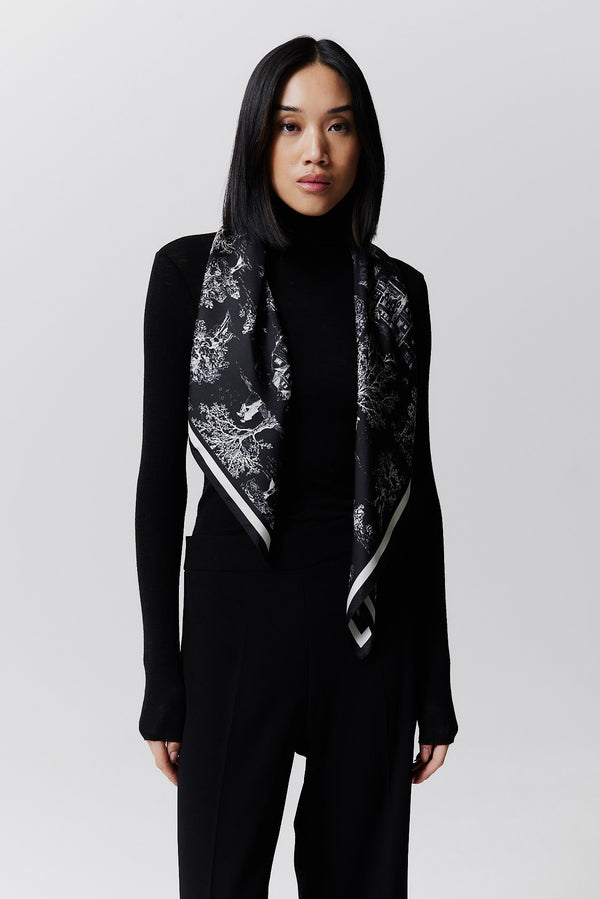 Prinz Berlin Seidentuch Toile Valentine 90 Schwarz