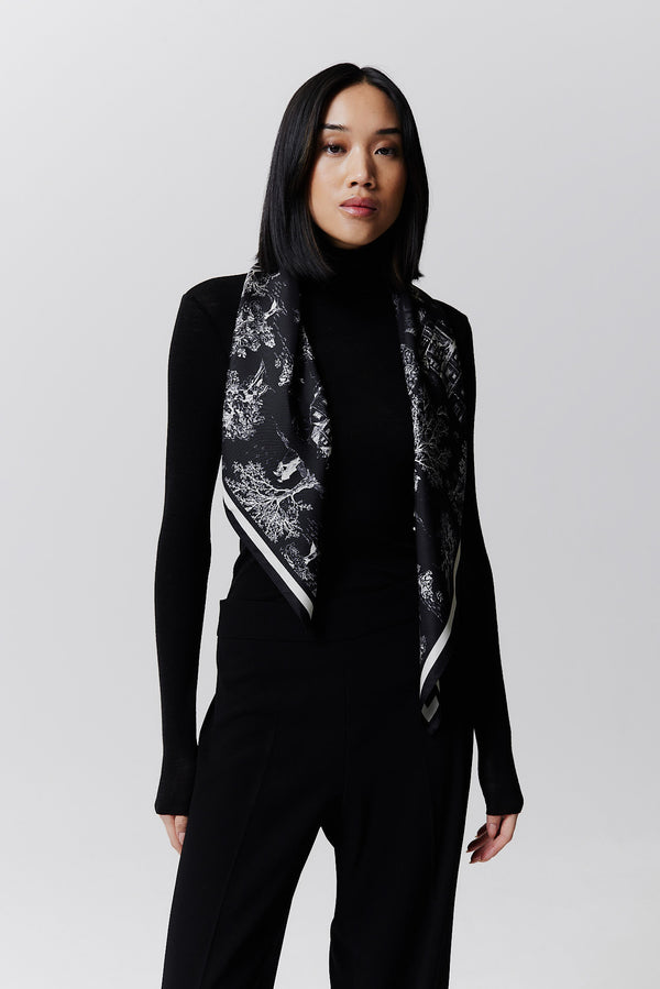 Prinz Berlin Seidentuch Toile Valentine 90 Schwarz