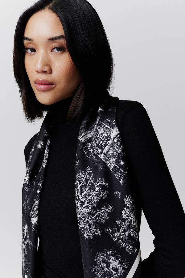 Prinz Berlin Seidentuch Toile Valentine 90 Schwarz