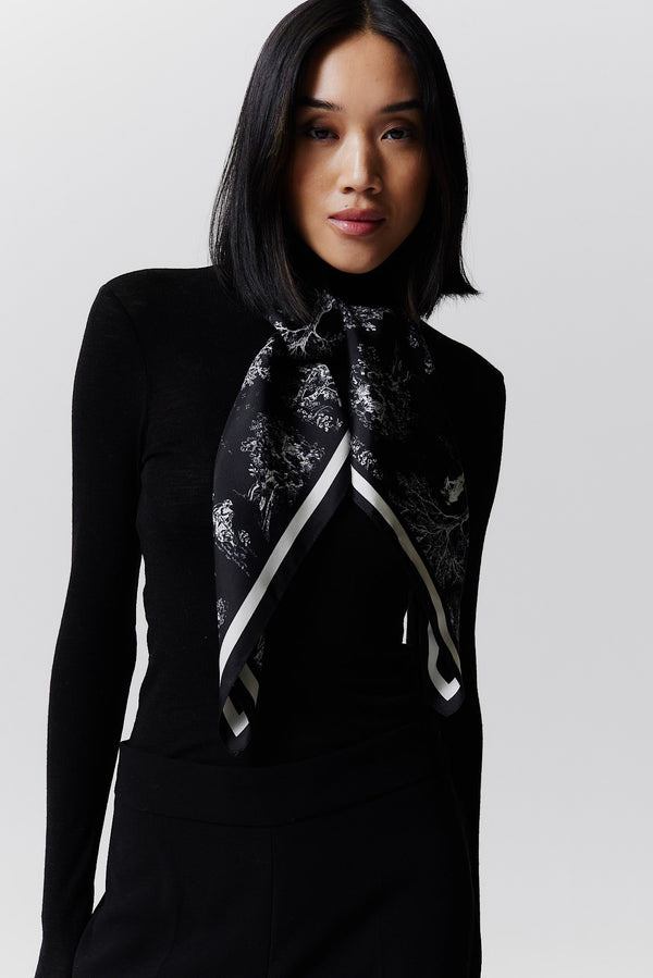 Prinz Berlin Seidentuch Toile Valentine 90 Schwarz