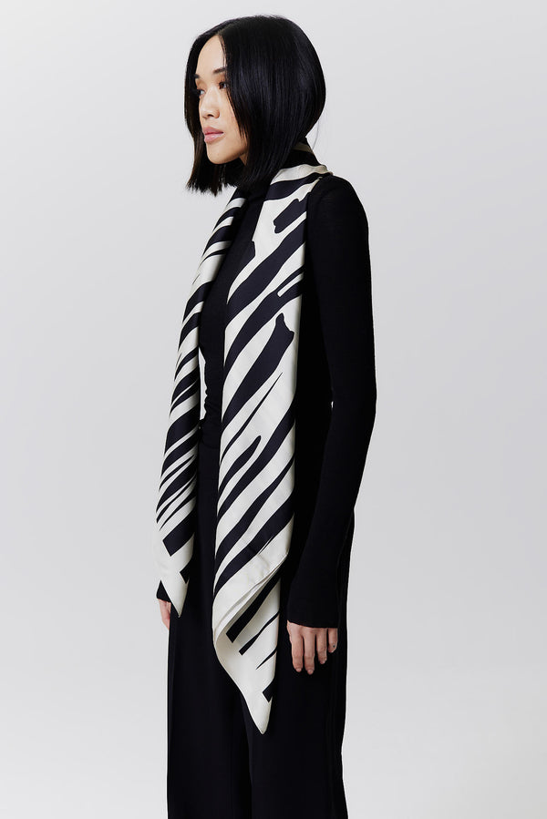 Prinz Berlin Seidentuch Zebra 123 Schwarz