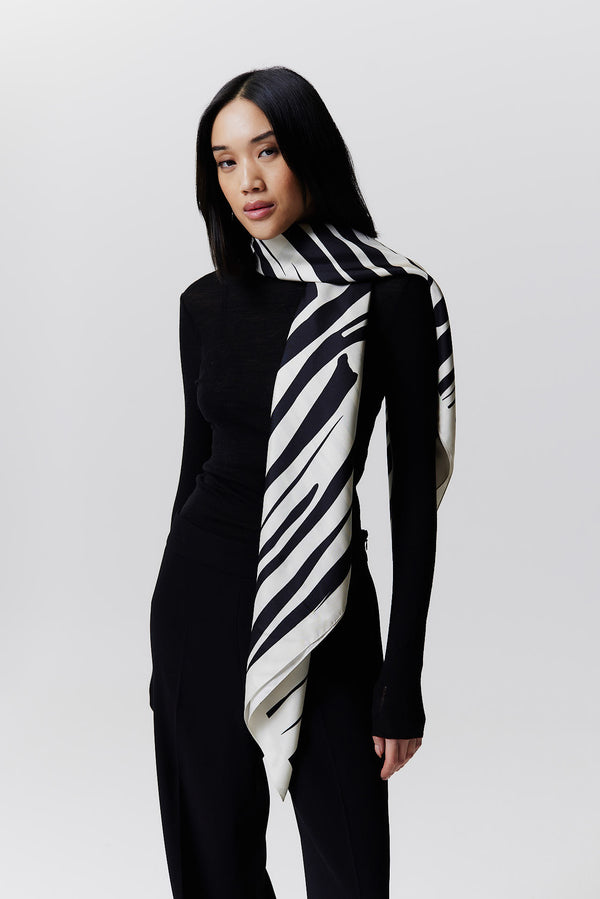 Prinz Berlin Seidentuch Zebra 123 Schwarz