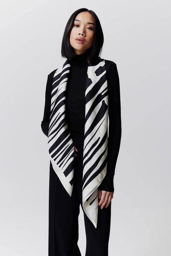 Prinz Berlin Seidentuch Zebra 123 Schwarz