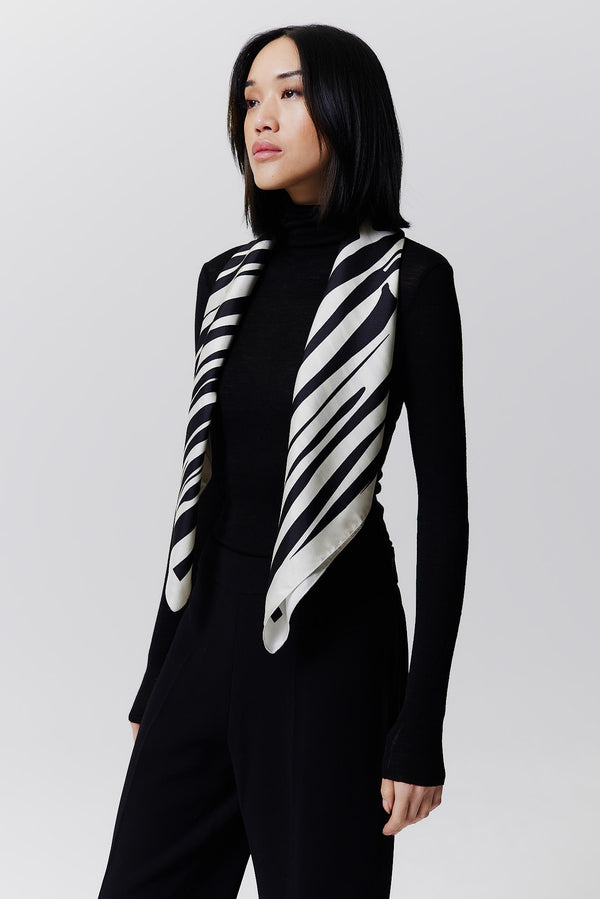 Prinz Berlin Seidentuch Zebra 90 Schwarz