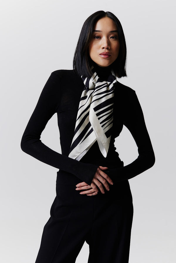 Prinz Berlin Seidentuch Zebra 90 Schwarz