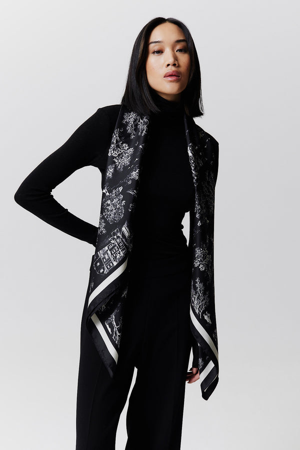 Prinz Berlin Seidentuch Toile Valentine 123 Schwarz