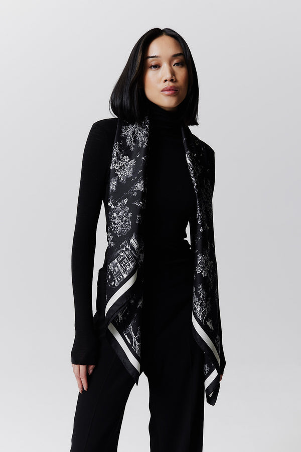 Prinz Berlin Seidentuch Toile Valentine 123 Schwarz