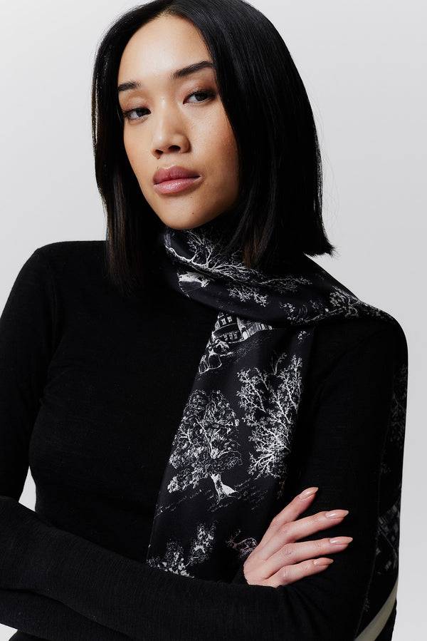 Prinz Berlin Seidentuch Toile Valentine 123 Schwarz