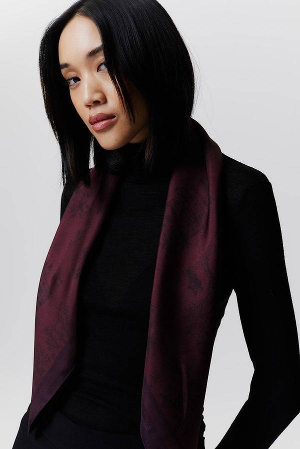 Prinz Berlin Seidentuch Toile Valentine 90 Bordeaux