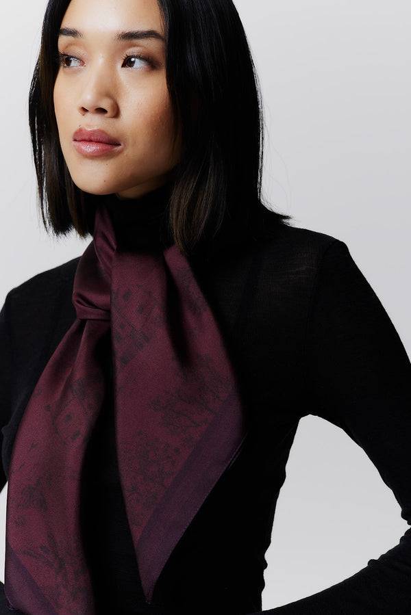 Prinz Berlin Seidentuch Toile Valentine 90 Bordeaux