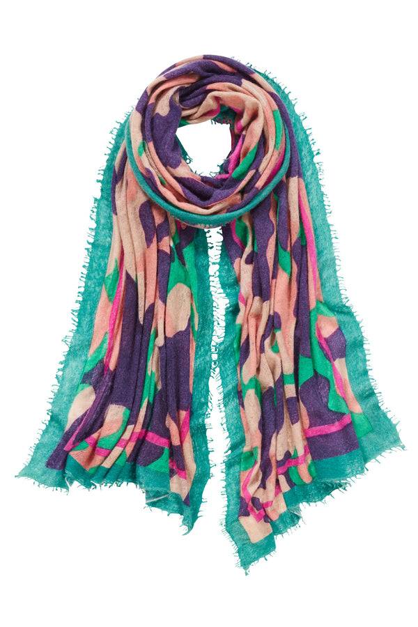 Pur Schoen Schal Bubble Aquamarin-blackberry