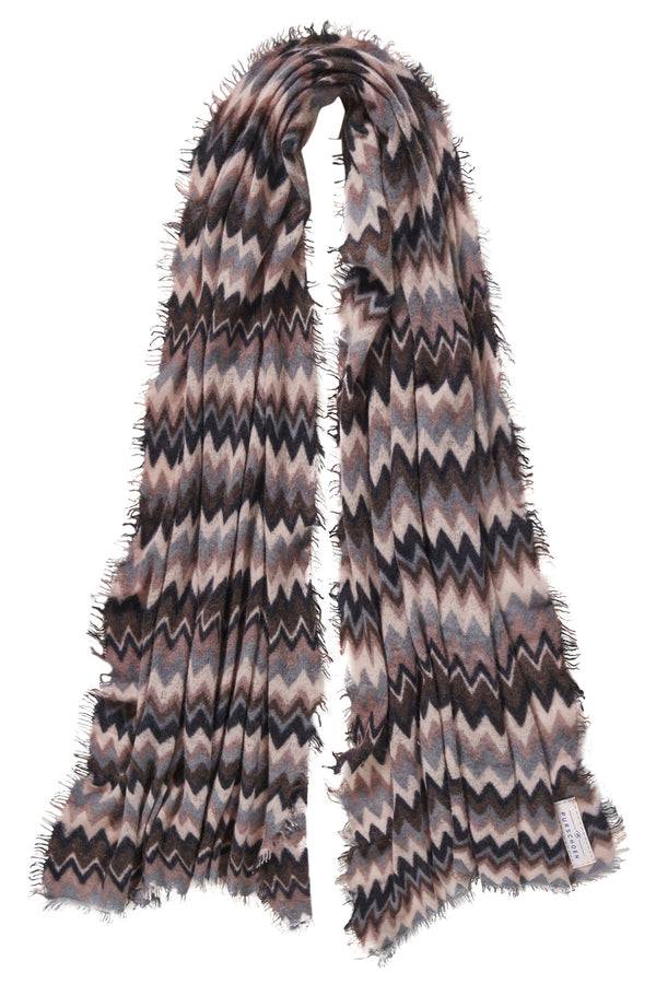 Pur Schoen Schal Chevron Black Coffee