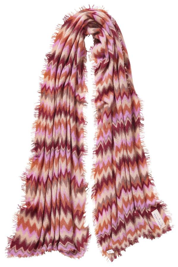 Pur Schoen Schal Chevron Bordo-camel Classic