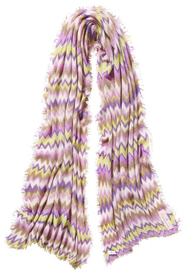 Pur Schoen Schal Chevron Flieder-neon Gelb