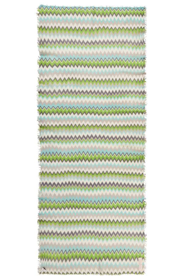 Pur Schoen Schal Chevron Lime-eistürkis